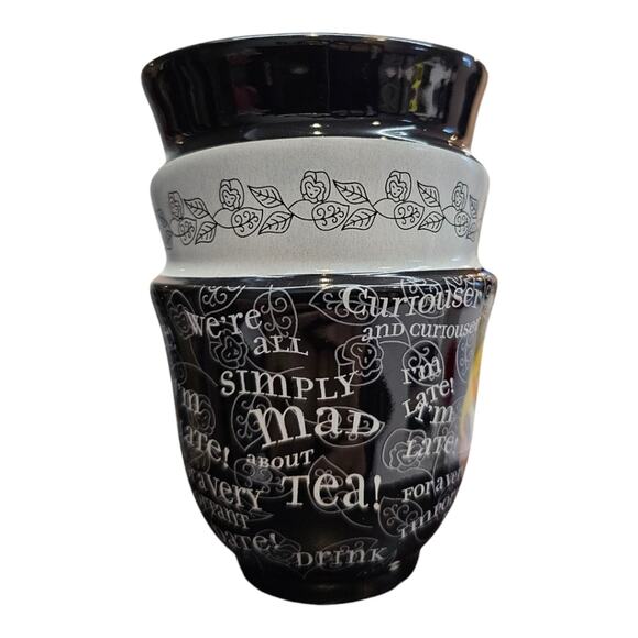 Disney Alice In Wonderland Triple Stacked Mad Hatter Black Coffee Mug - Picture 3 of 7
